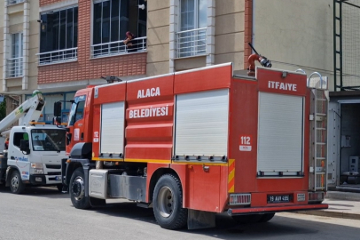 Çorum Alaca'da korkutan trafo yangını