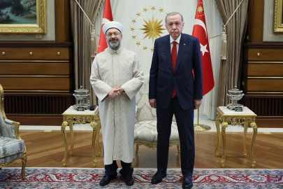 Erdoğan, Diyanet İşleri Başkanı Erbaş’ı kabul etti