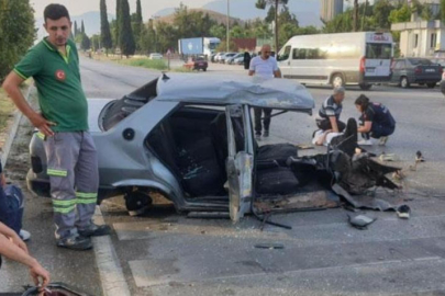 Freni patlayan otomobil paramparça oldu! Yaralılar var