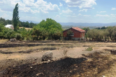 Kütahya Emet’te korkutan yangın