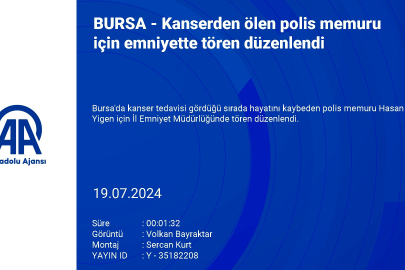 Bursa'da kanserden ölen polis memuru için emniyette tören düzenlendi!