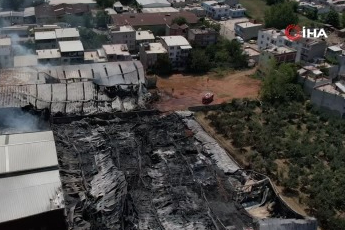 Bursa'da yanan fabrikalar görüntülendi! İşte o dron görüntüleri...