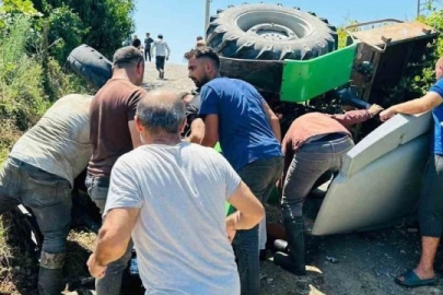 Kontrolden çıkan traktör devrildi: 1 ölü, 3 yaralı