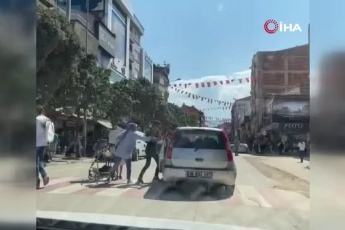 Bursa'da yol verme kavgasında ortalık savaş alanına döndü