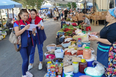 Aydın'da pazarda zeytinyağı denetimi