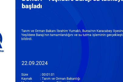 Bakan Yumaklı duyurdu: Bursa'daki Yeşildere Barajı su tutmaya başladı