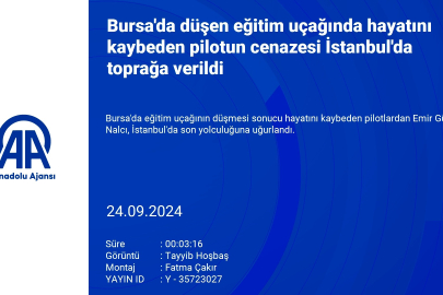 Bursa'da düşen eğitim uçağında hayatını kaybeden pilot Nalcı defnedildi