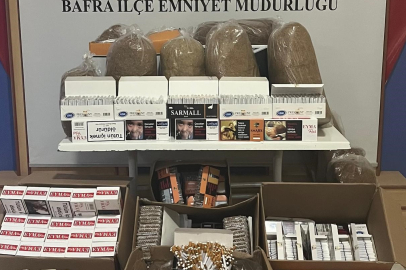 Samsun Bafra'da kaçak tütün ve makaron ele geçirildi