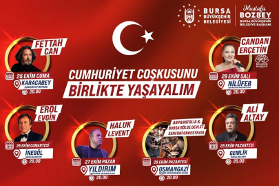 Bursa'ya yıldız yağacak! 29 Ekim'e yakışır kutlama programı...