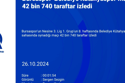 Bursaspor'un maçını 42 bin 740 taraftar izledi!