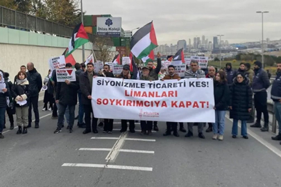 Ambarlı Limanı'nda protesto: Siyonizmle ticareti kes