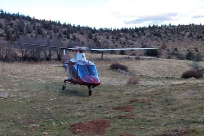 Konya'da dağda düşerek yaralandı, ambulans helikopterle hastaneye kaldırıldı