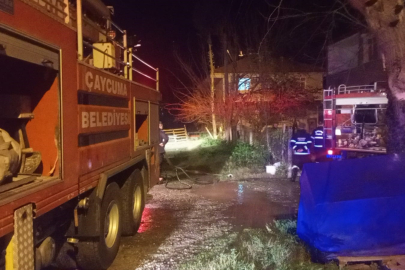 Zonguldak'ta samanlıkta başlayan yangın eve sıçradı