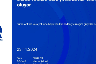 Bursa-Ankara kara yolu  beyaz örtüyle kaplandı!