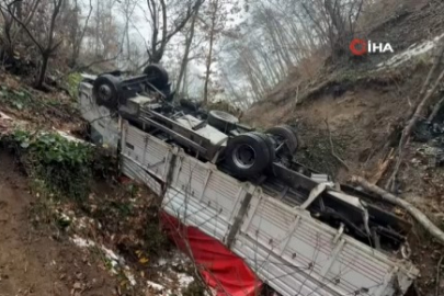 Bursa'da ormana yuvarlanan kamyona 4 gün sonra ulaşıldı