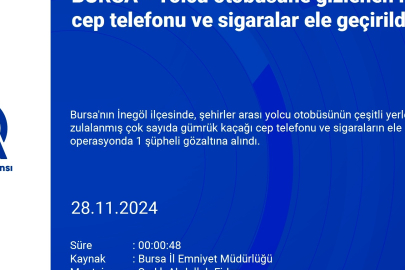 Bursa'da yolcu otobüsünden kaçak cep telefonları ve sigaralar çıktı!