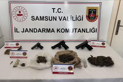 Samsun'da jandarma ekiplerinden uyuşturucu ve silah operasyonu