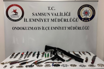 Samsun'da ruhsatsız silah ele geçirildi